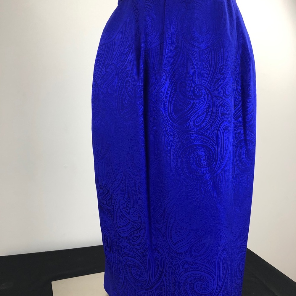 Silk Electric Blue Paisley Skirt